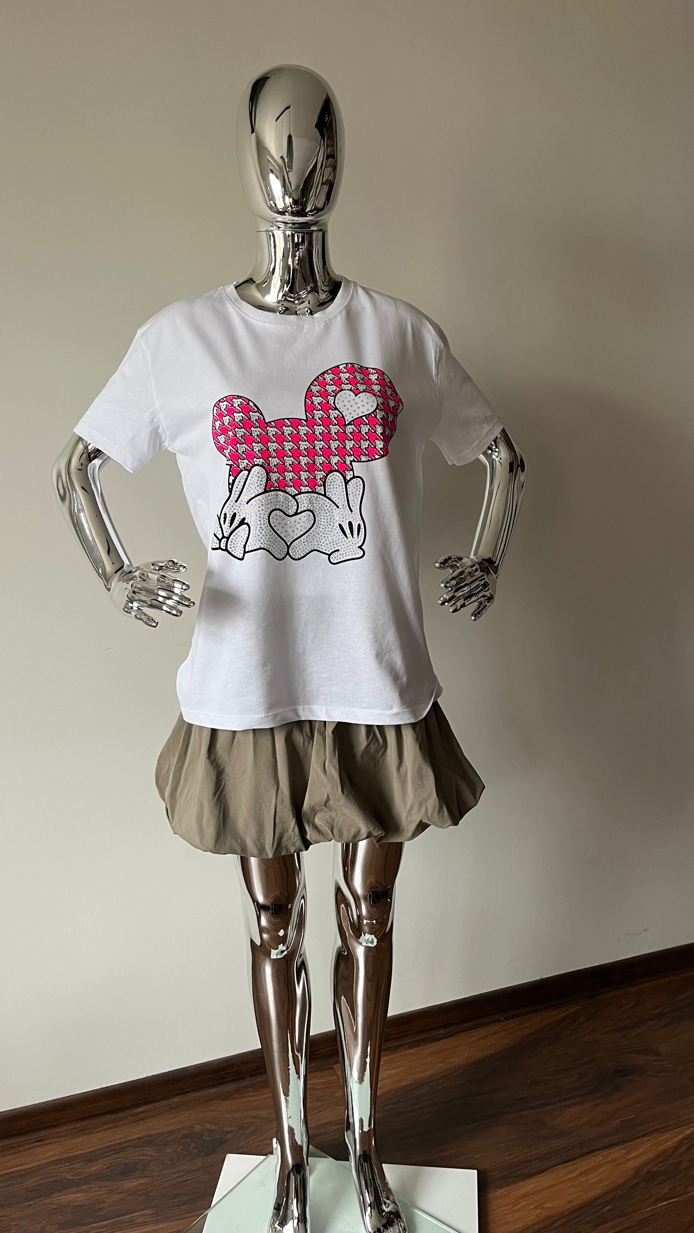 T-shirt Biały z cekinami S,M i L