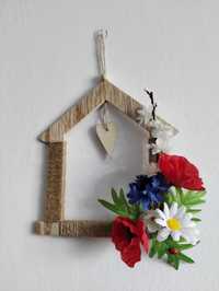 Dzień Matki Dekoracja wiosenna zawieszka domek polne kwiatki