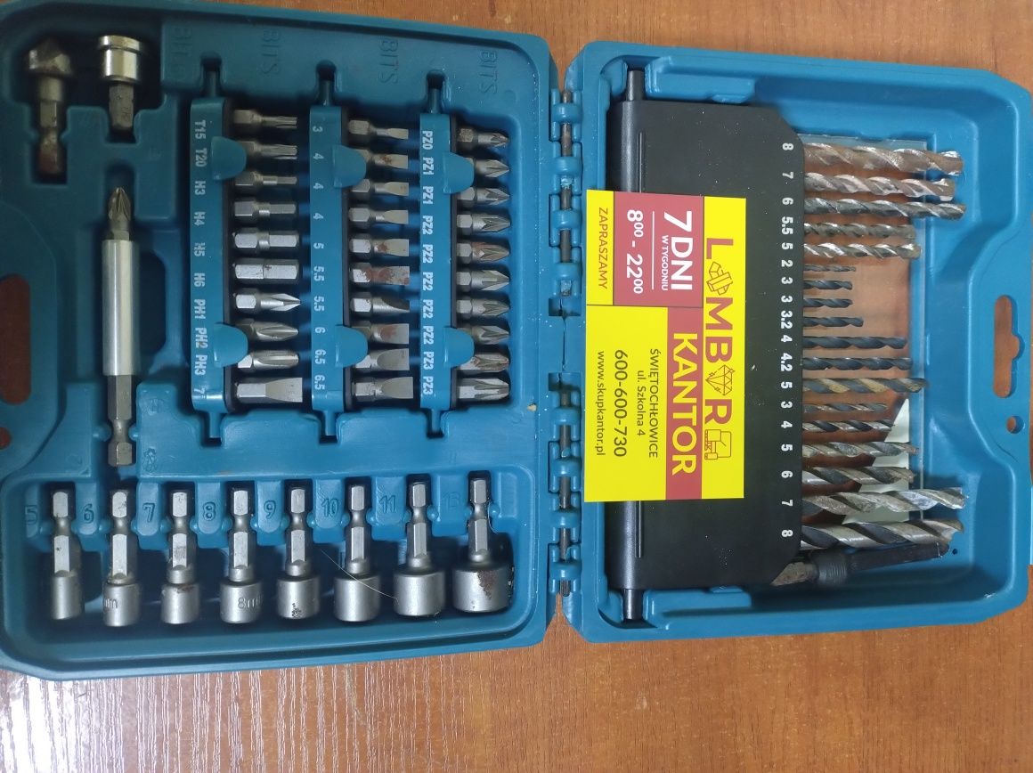 (2197/25)zestaw wielofunkcyjny-wiertl,bity,nasadki Makita 60PC Pro