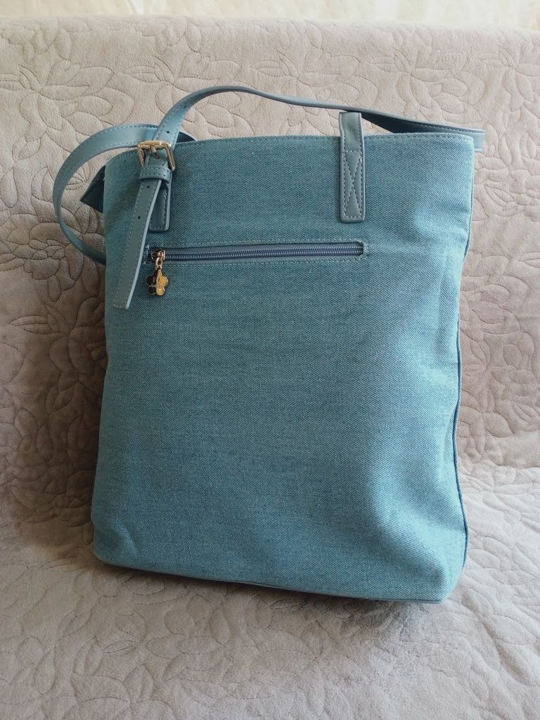 Torba na ramię shopper jeansowa Just Star NOWA