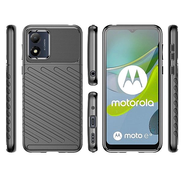 Thunder Case etui Motorola Moto E13 silikonowy pancerny pokrowiec czar