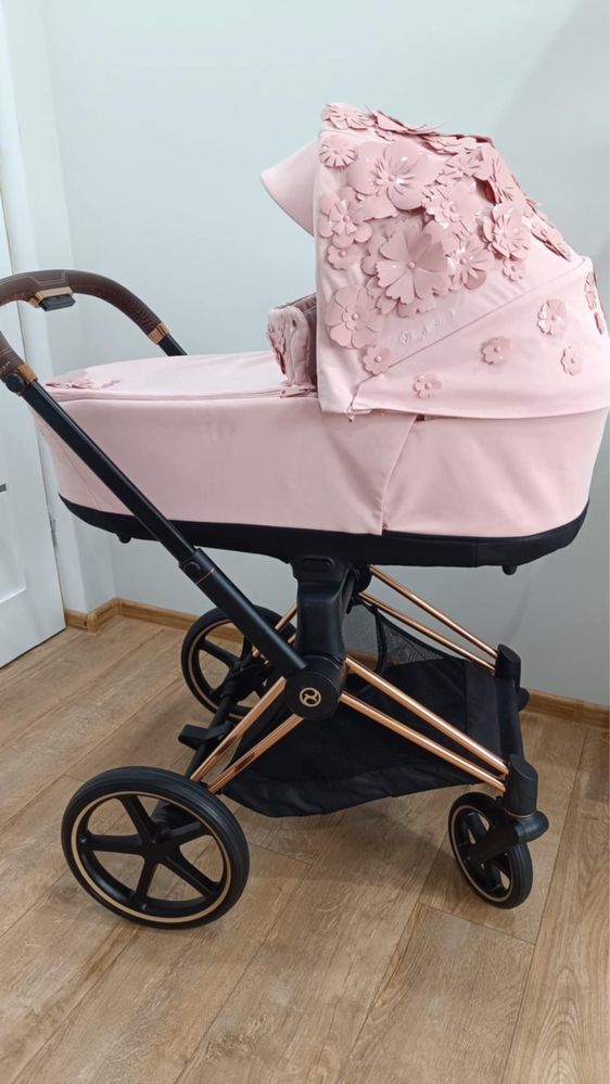 cybex priam 4.0 wózek głęboki simply flowers pink