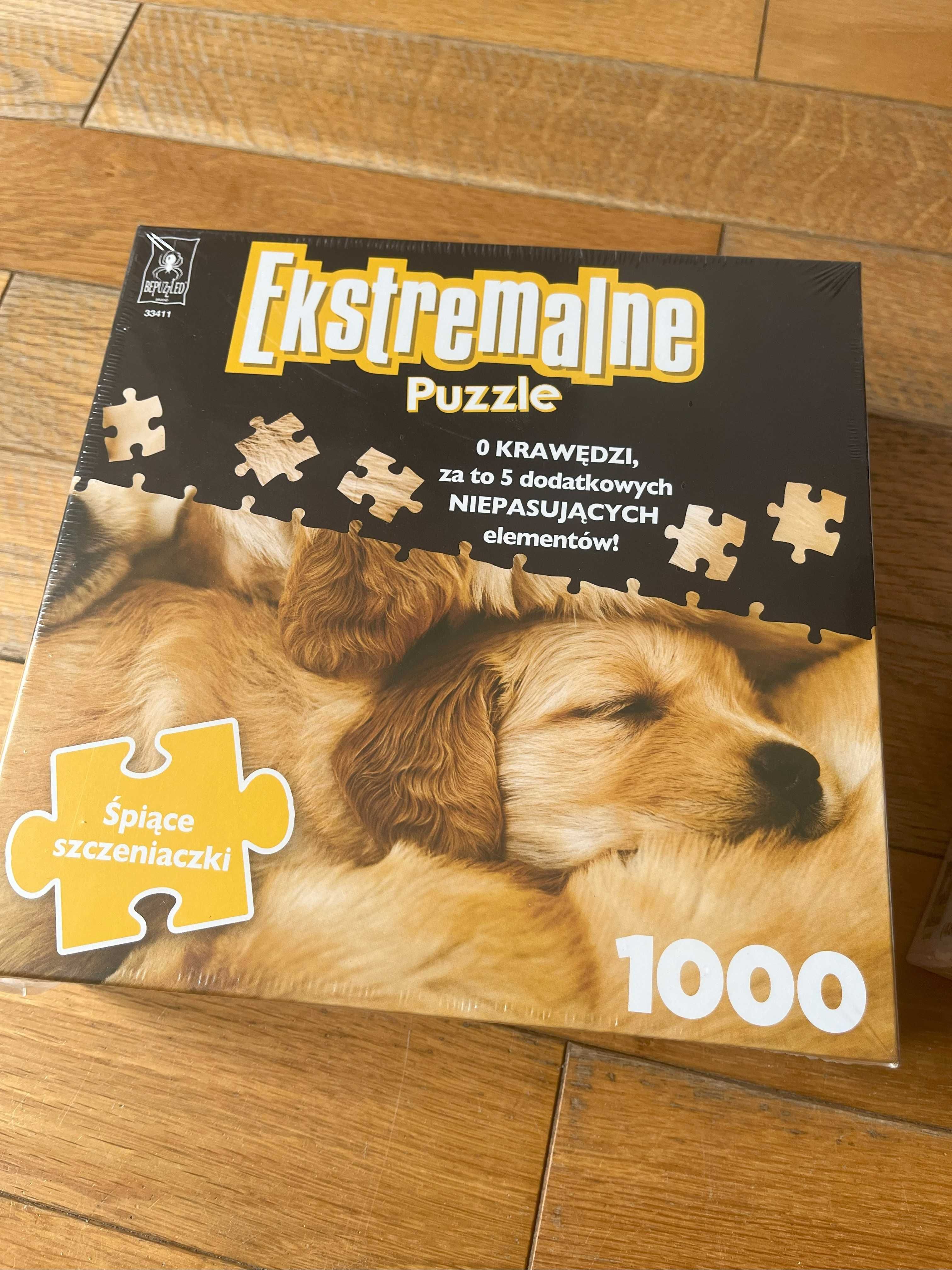 puzzle Ekstremalne Ambassador 1000 elementów x2; szczeniaki i motyle