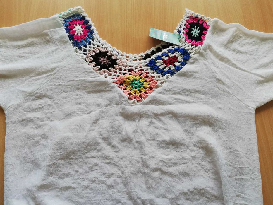 Biała narzutka plażowa, sukienka boho pareo uniwersalny