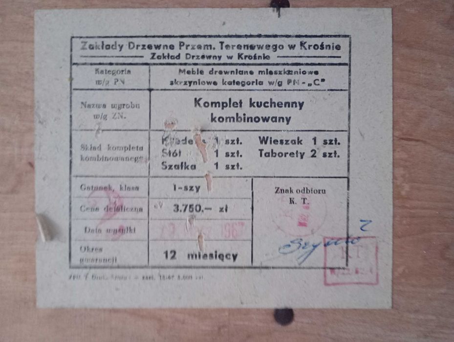 Komplet mebli kuchennych PRL