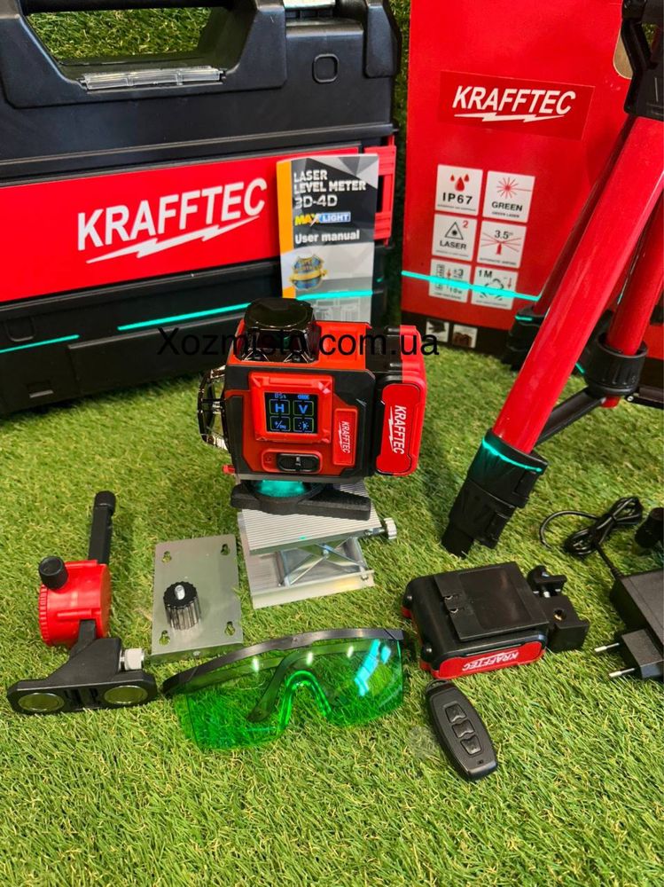 Krafftec Germany 4D лазерний рівень BL-16 (штатив, мікроліфт
