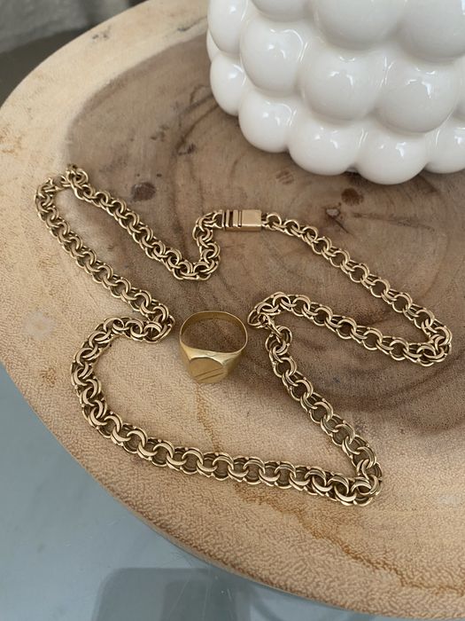 585 złoty łańcuszek Splot Garibaldi waga 37g 56cm/7mm