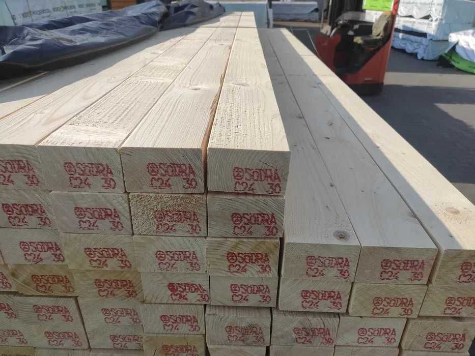 Łata świerk, drewno konstrukcyjne 45x45mm Södra TANIO TRANSPORT