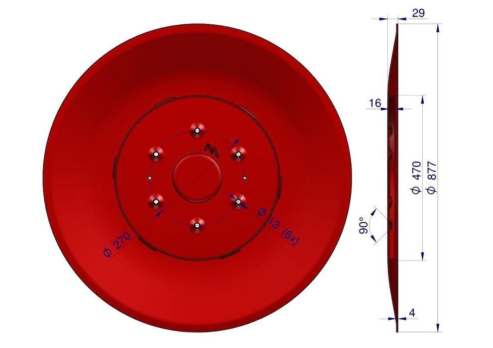 Talerz ślizgowy Kosiarka rotacyjna 1,85 m gr. 4 mm Waryński