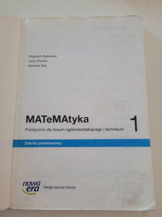 Matematyka 1 liceum i technikum nowa era chańko wej babiński