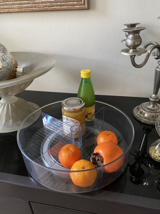 Taca obrotowa do lodówki, plastikowy okrągły pojemnik