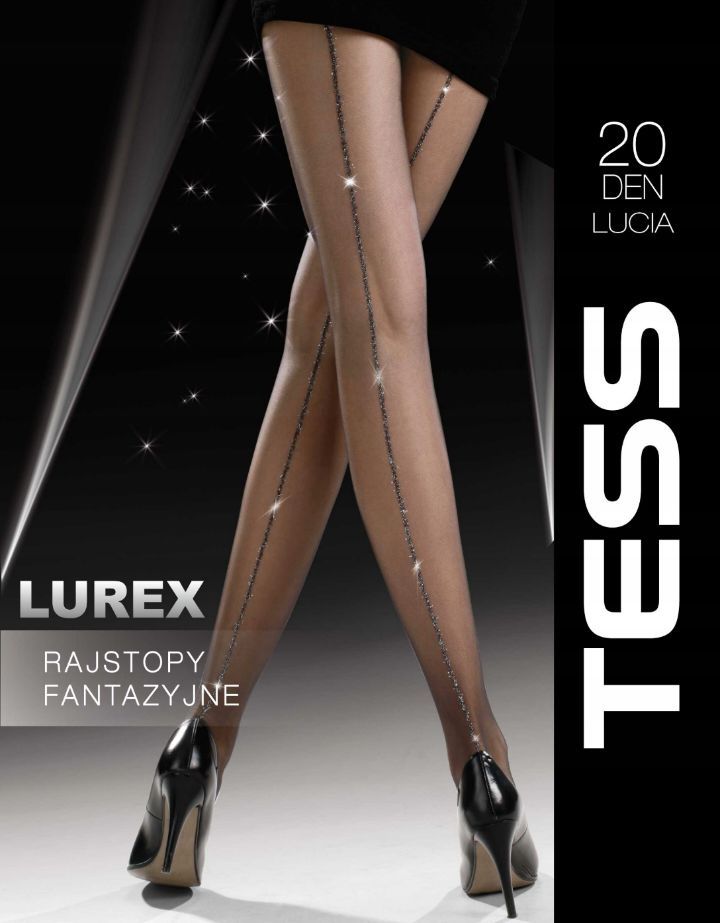 Rajstopy błyszczący szew 20 den  lurex LUCIA