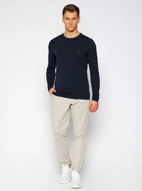 Longsleeve męski Tommy Hilfiger regular fit, niebieski M promocja