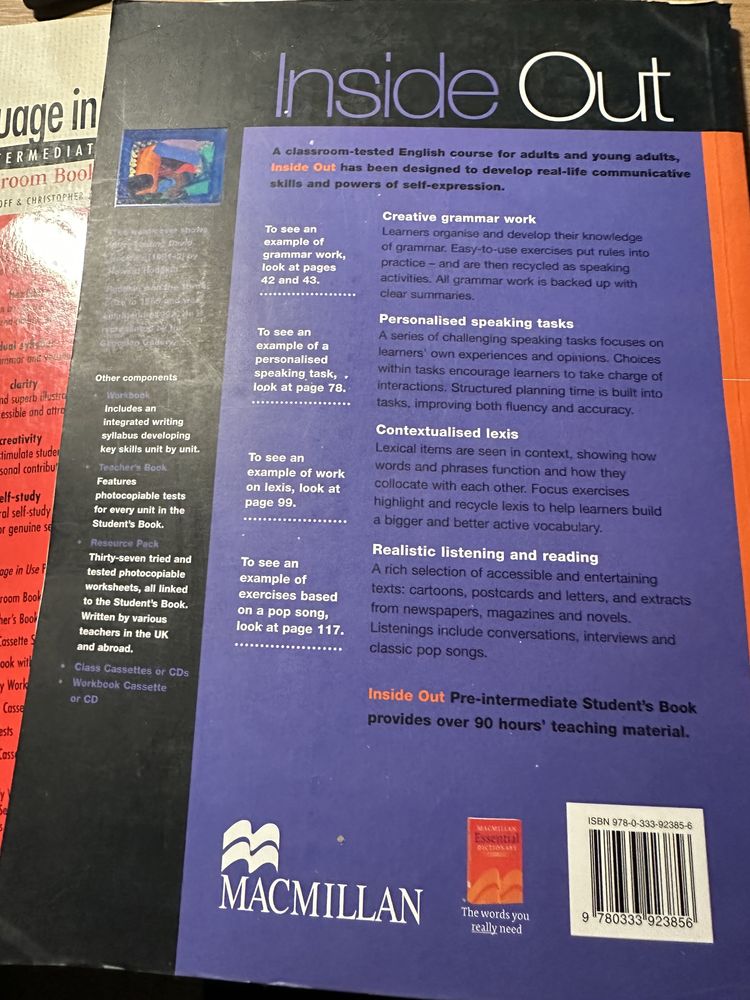 Książki do angielskiego, language in use book A, inside out .