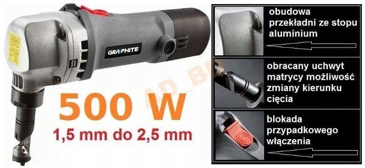 Nożyce Do Blachy 500w, Walizka Graphite 59g401