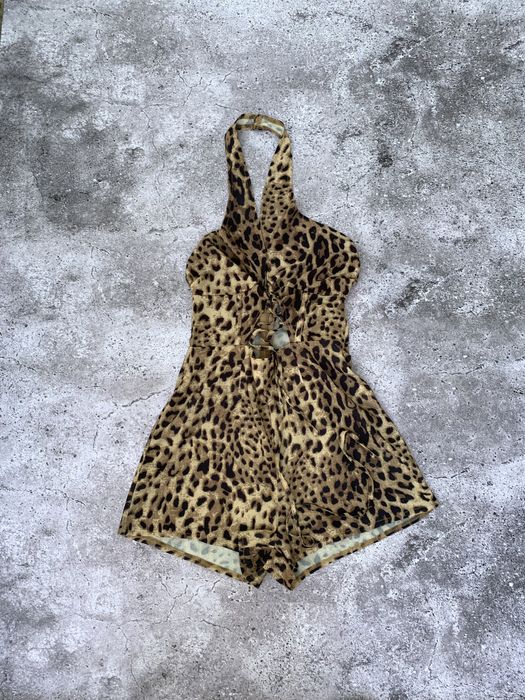 Женский леопардовый костюм тигровый комбинезон шорты Xs/S