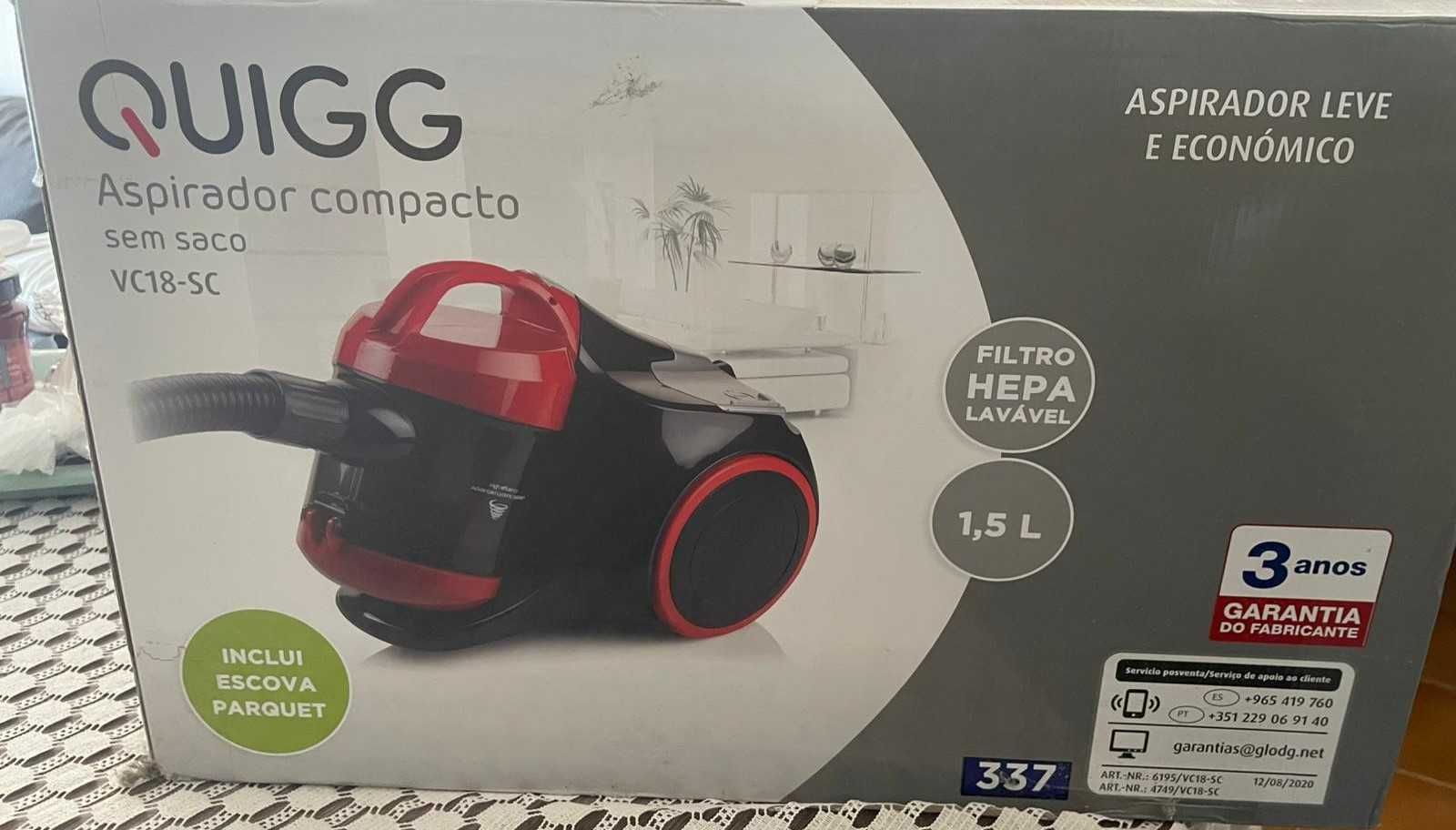 Aspirador compacto s/ Saco QUIGG- NOVO