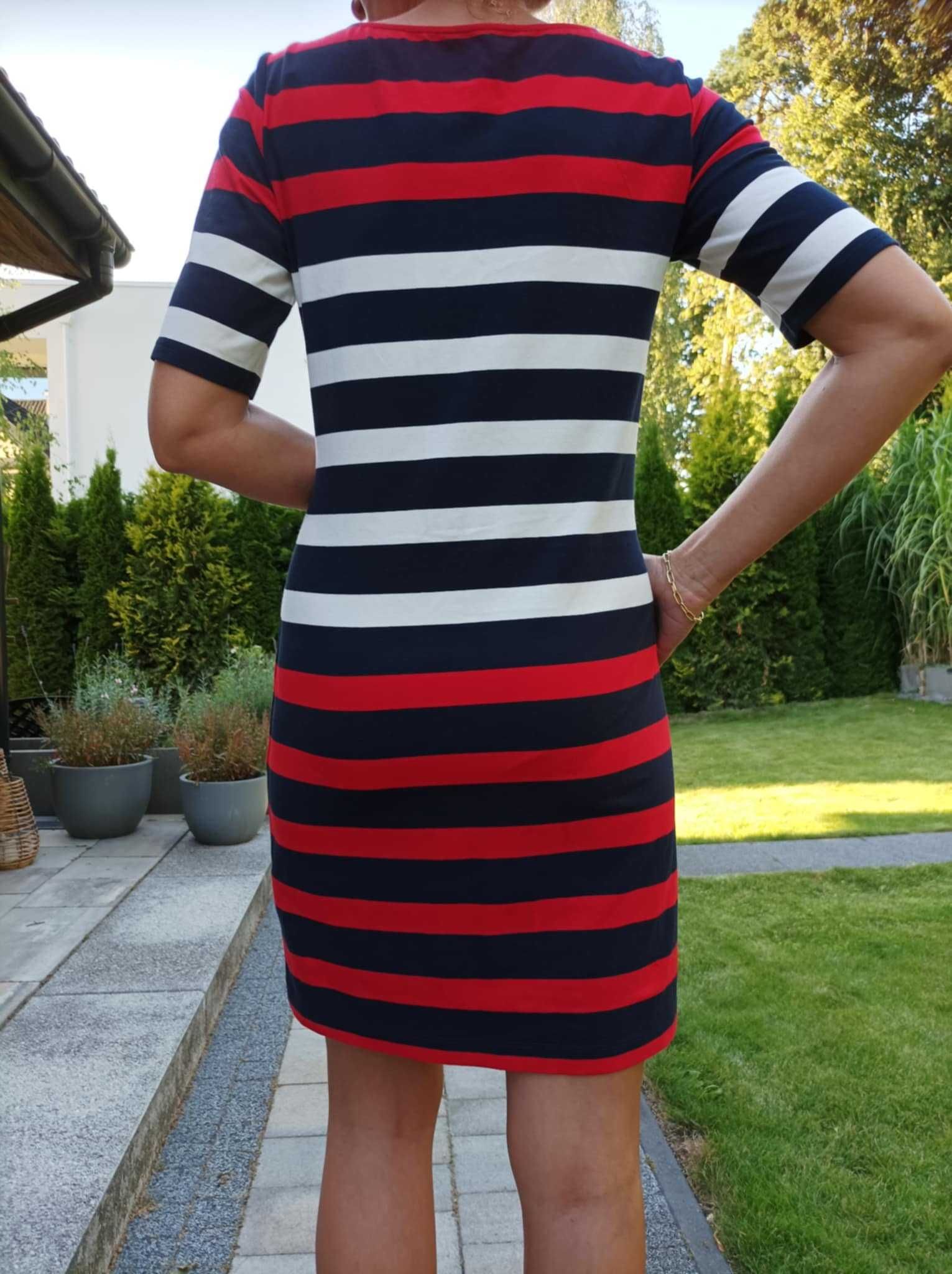 Sukienka w paski marki Tommy Hilfiger rozmiar M na lato