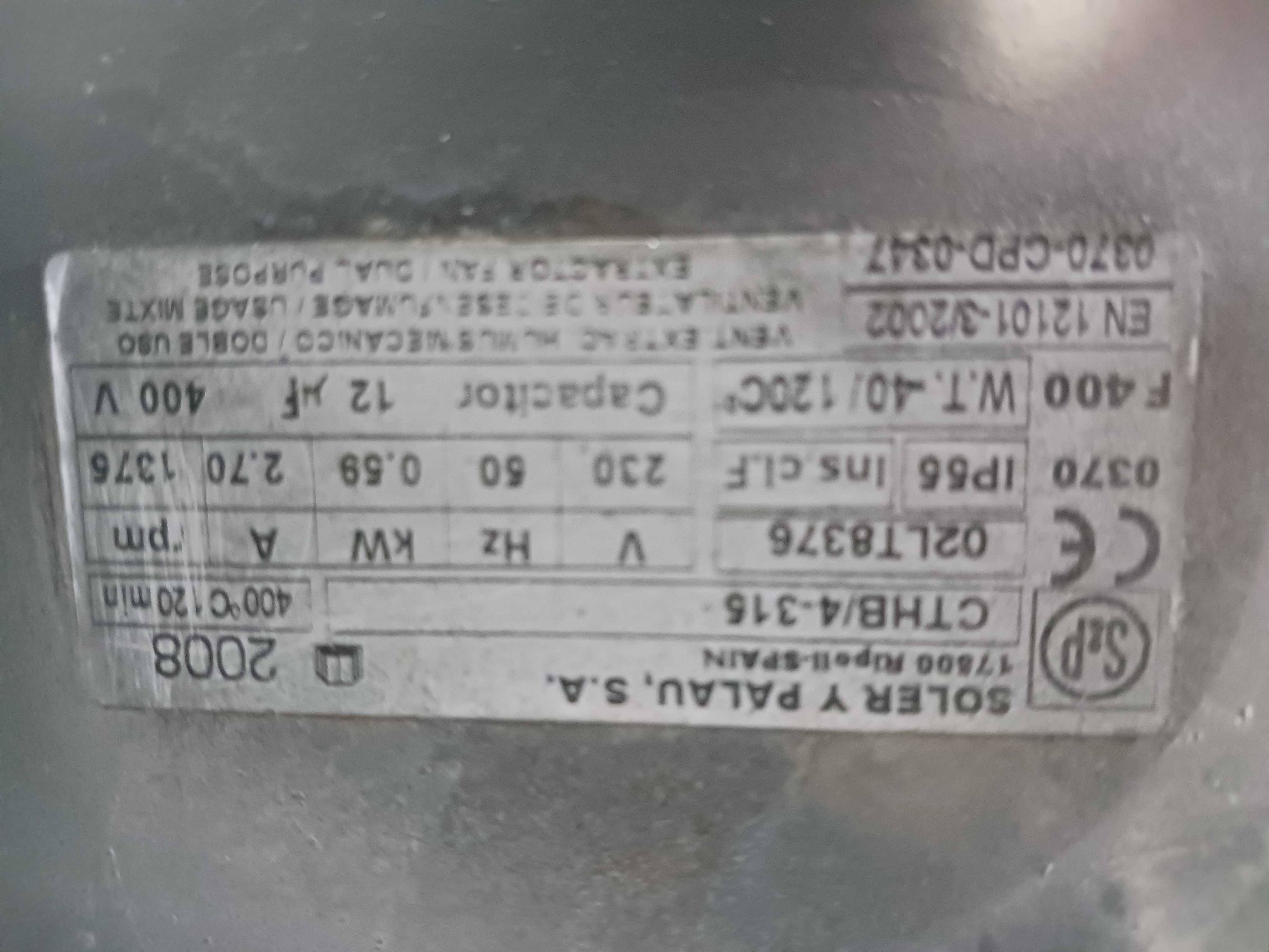 ACM1520 - Exaustor/Ventilador Centrifugo CTHB/4-315 - SEMI-NOVO