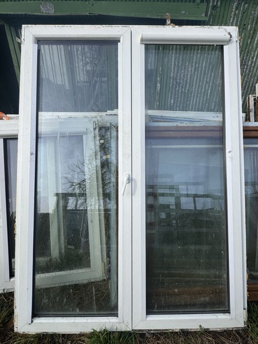 X okno tarasowe 160x218 zloty dab biale z otwieranym slupkiem (dostaw