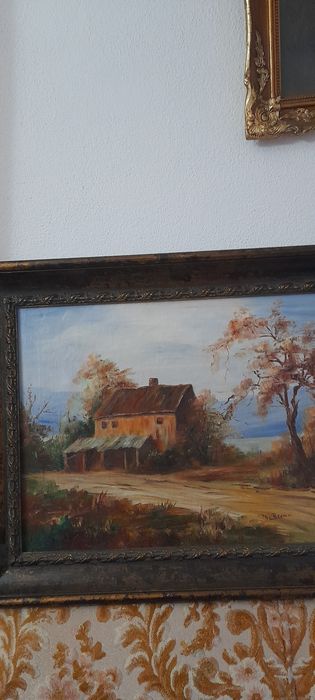 Quadro muito antigo pintado a óleo em tela