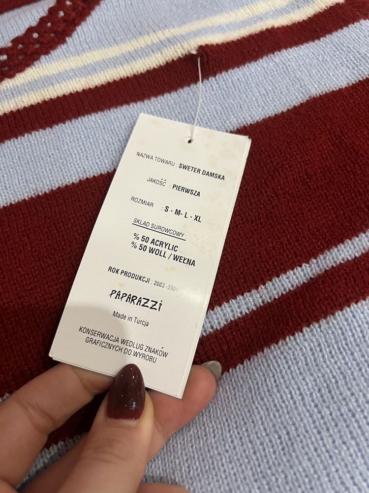 Nowy wełniany sweter damski z metką r. M
