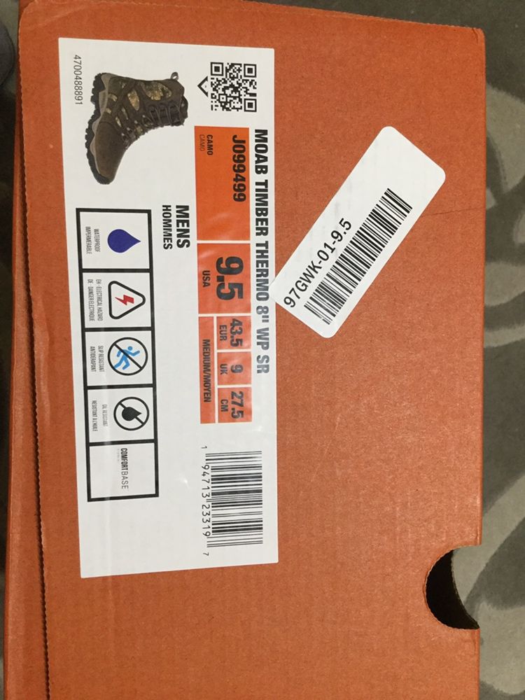 Ботинки зимние Merrell Moab Timber Thermo 8. Размер 43