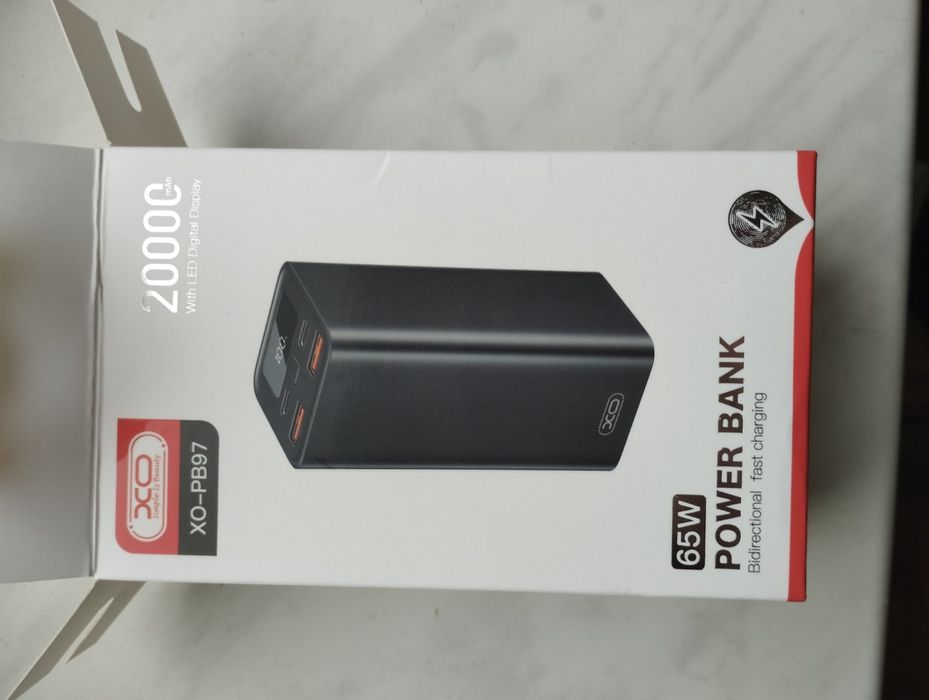Портативный повербанк 20000 мАч с быстрой зарядкой 60 Вт