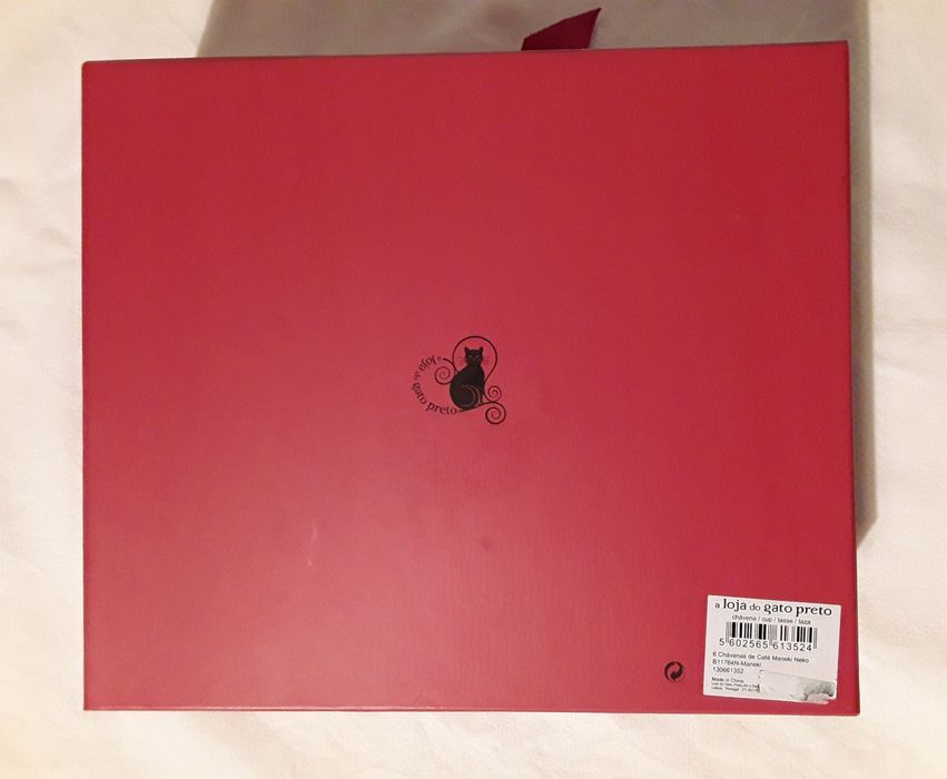 Conjunto 6 chávenas de café da Loja do Gato Preto, Maneki-neko, novo!