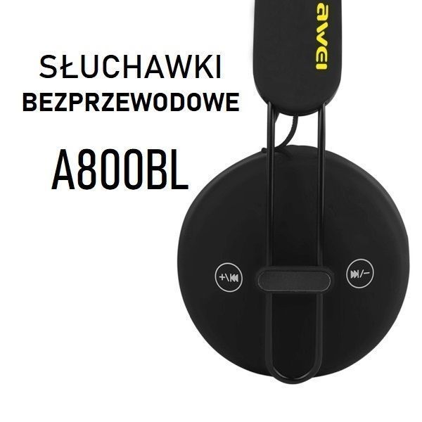 Awei Słuchawki Nauszne Bluetooth A800Bl Czarny/Black