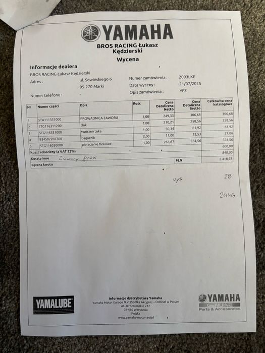 Yamaha yfz 450 sprzedam