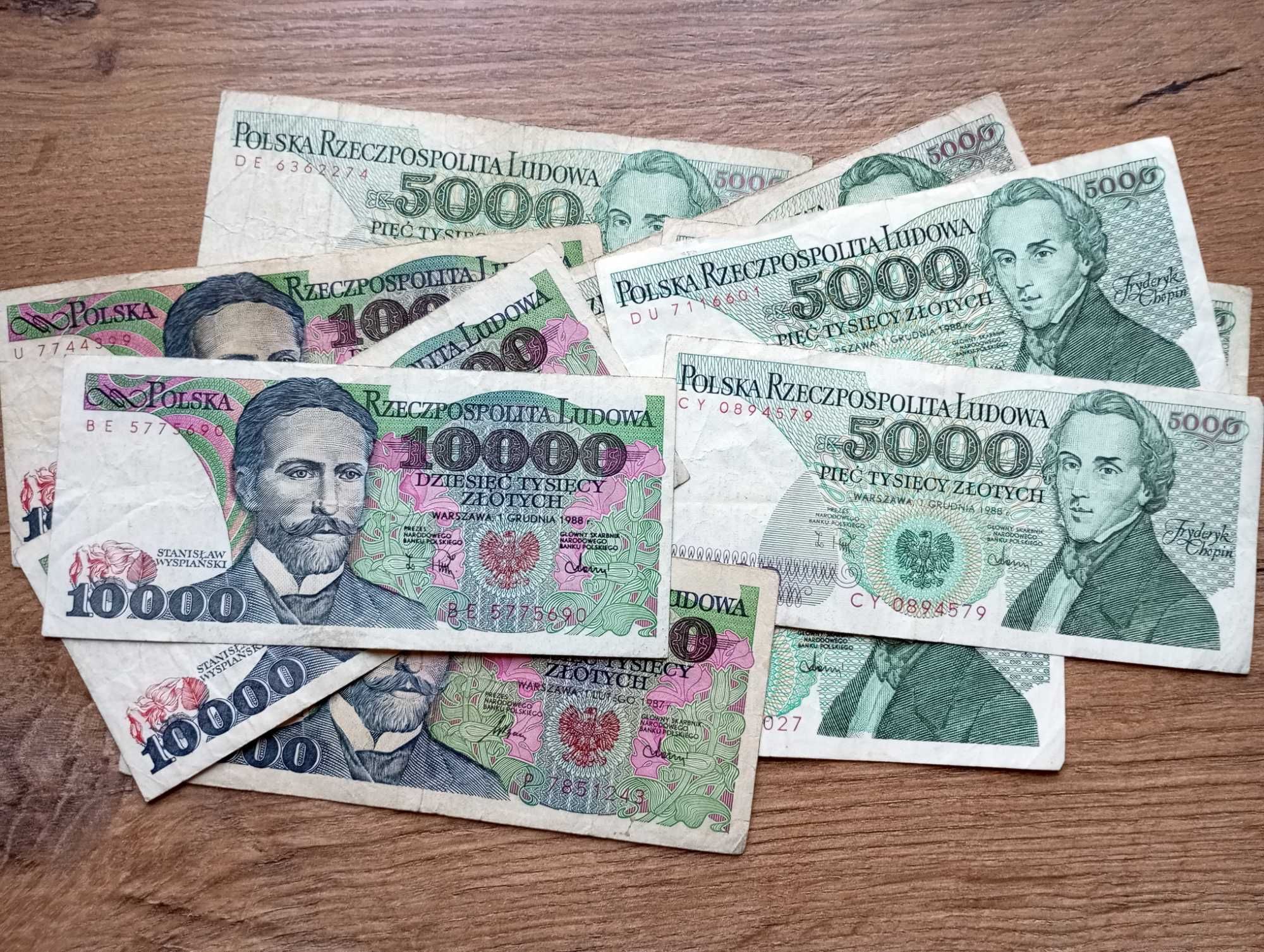 Banknot PRL 10.000/5.000 zł