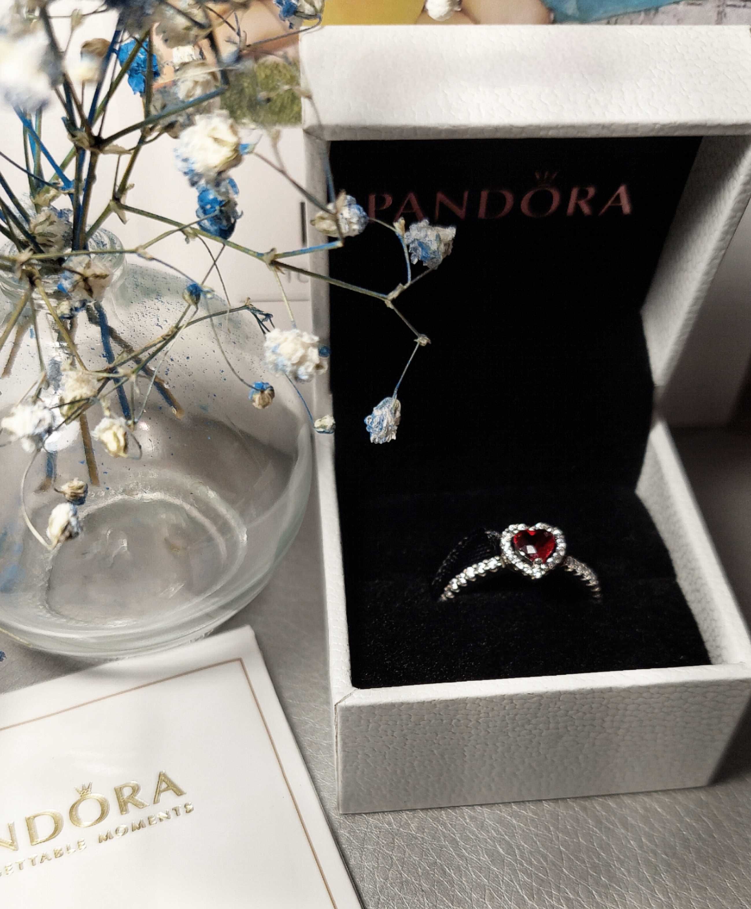 Каблучка Пандора pandora серце (різні кольори) 925 стерлінгове срібло