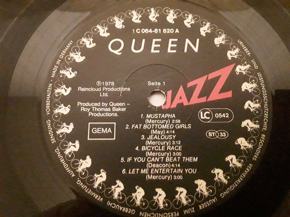 Виниловая пластинка Queen  Jazz  1978 г. (Poster)