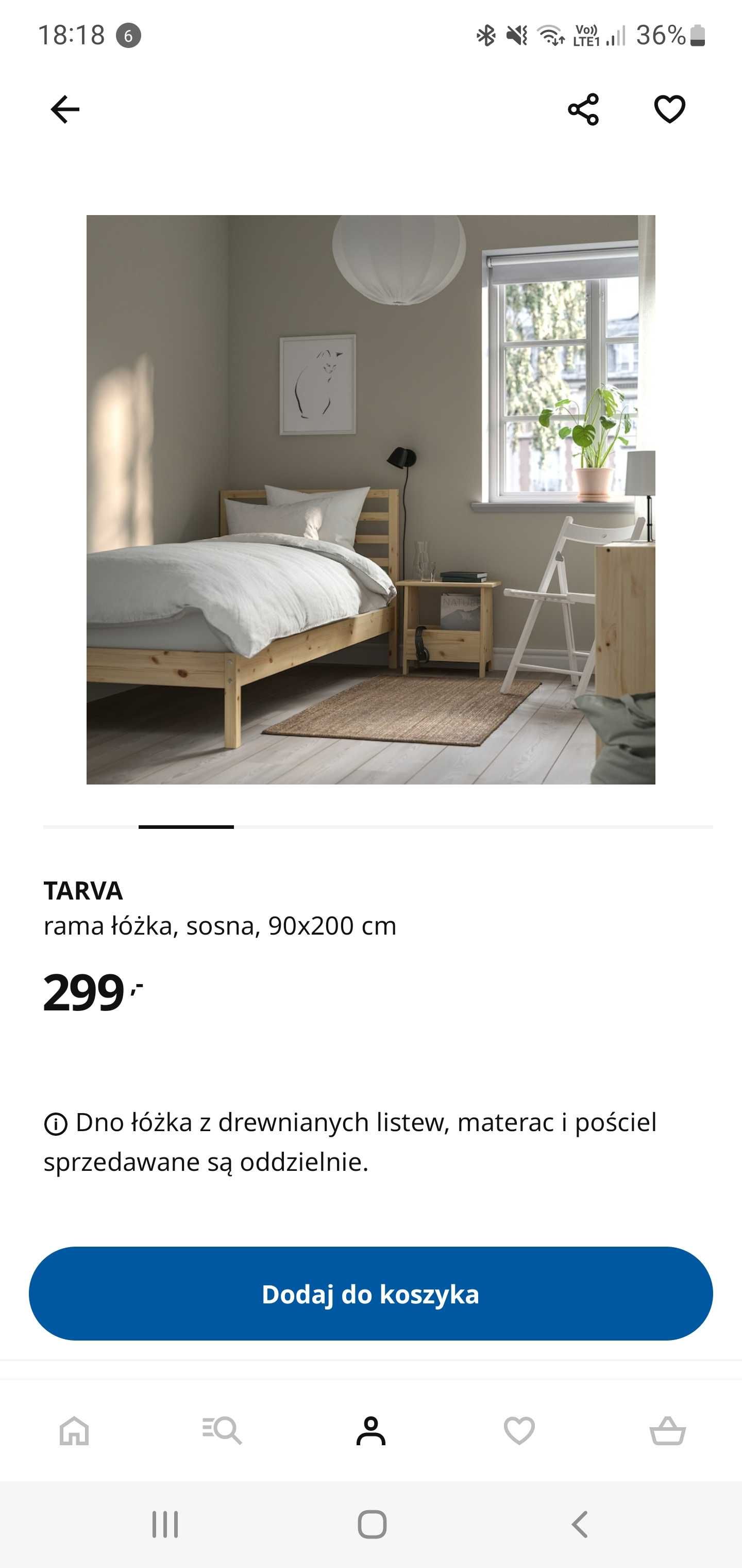 Rama łóżka IKEA Tarva
