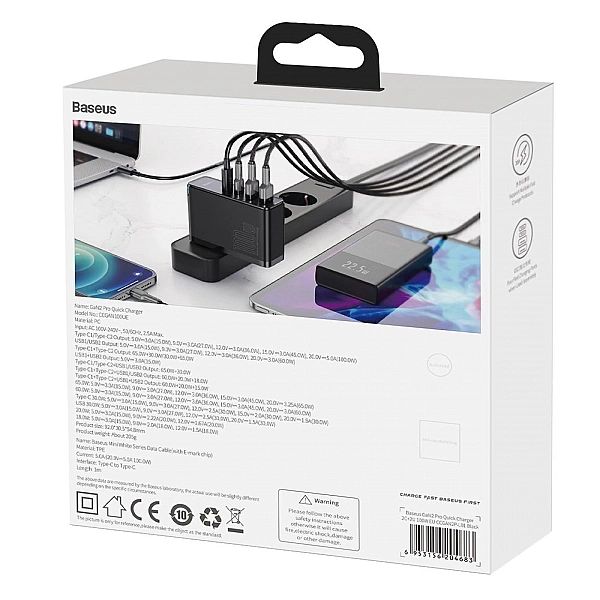 Baseus GaN2 Pro szybka ładowarka sieciowa 100W USB / USB Typ C Quick C
