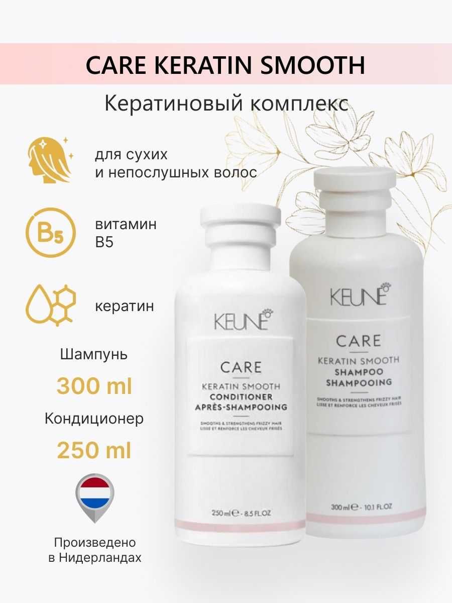 Серія Keune Care Keratin Smooth Шампунь / Кондиціонер / Спрей / Маска