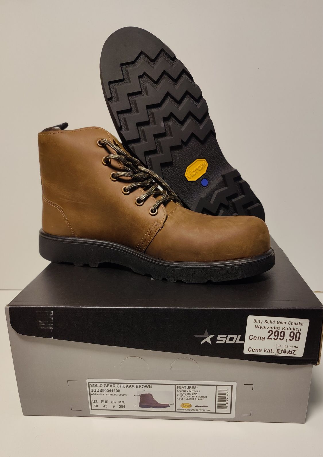 Buty robocze Solid Gear Chukka Vibram Snickers skóra 41,44,45,46