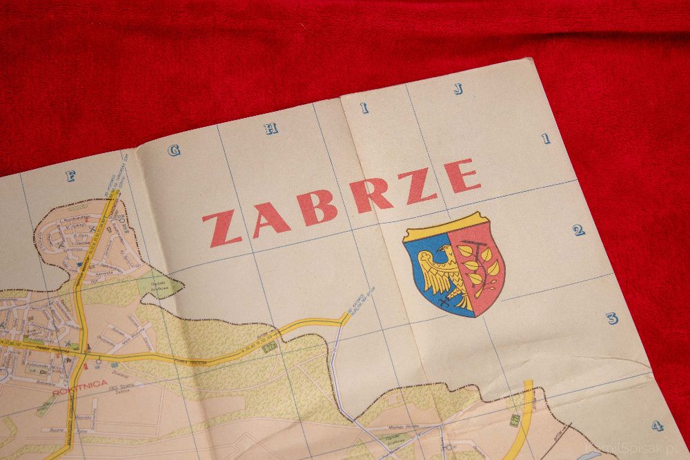Mapa plan miasta Zabrze 1985