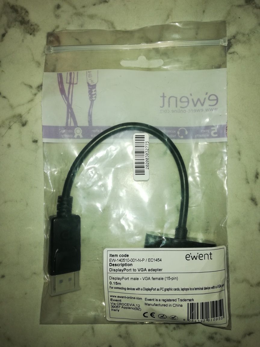 Adaptador VGA/Display Port Novo