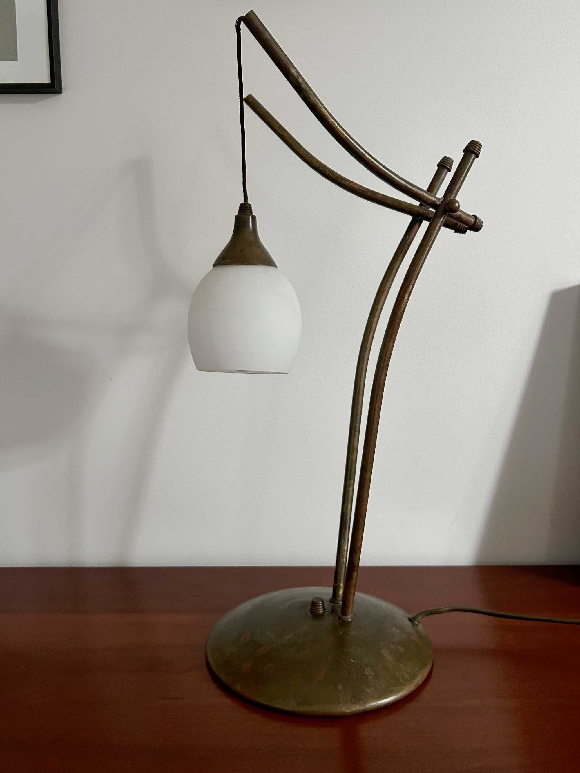 Piękna mosiężna lampa stołowa + żyrandole do kompletu
