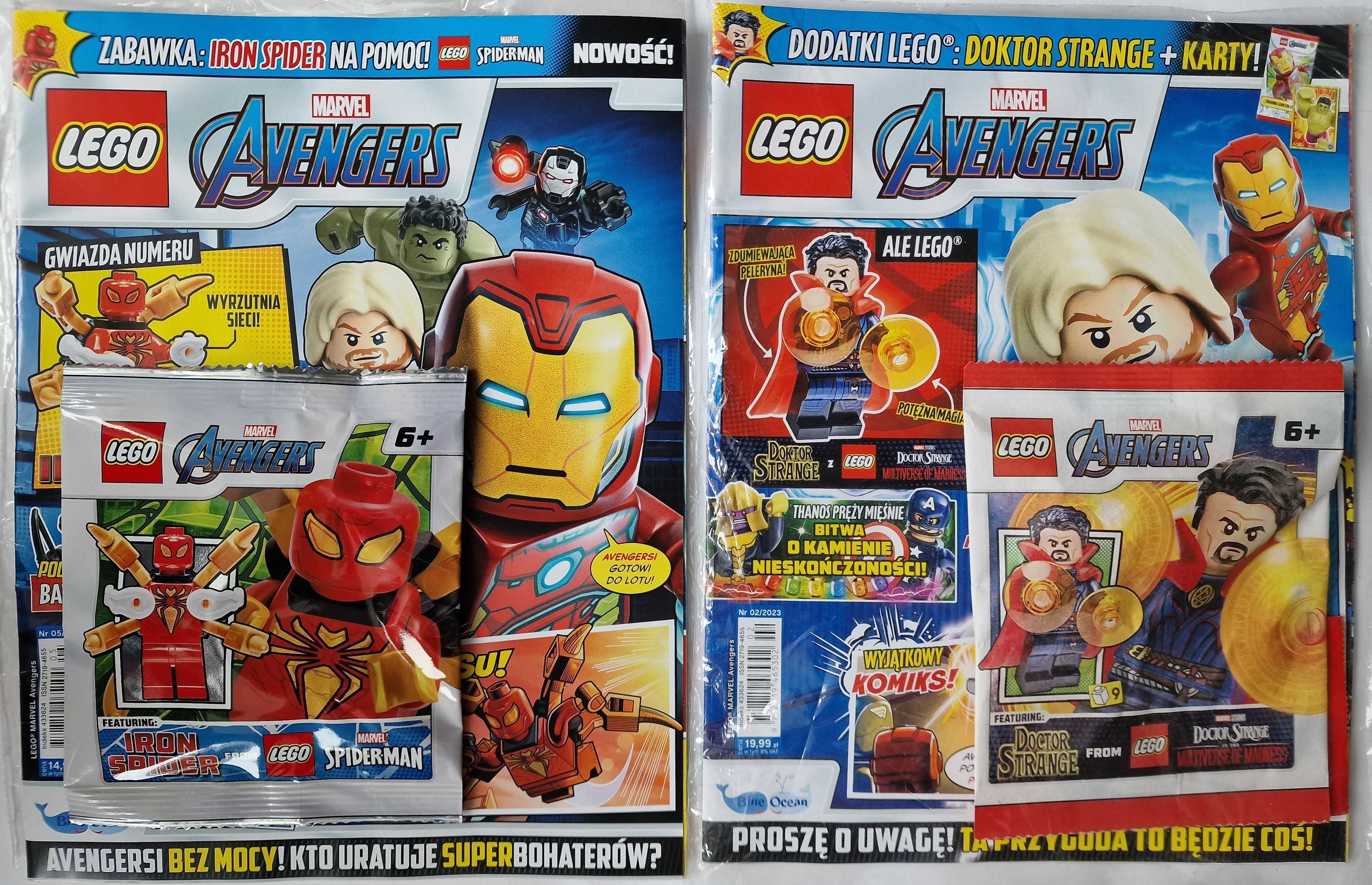 2 X magazyn Lego AVENGERS +minifigurka klocki  THOR Spidermen Loki