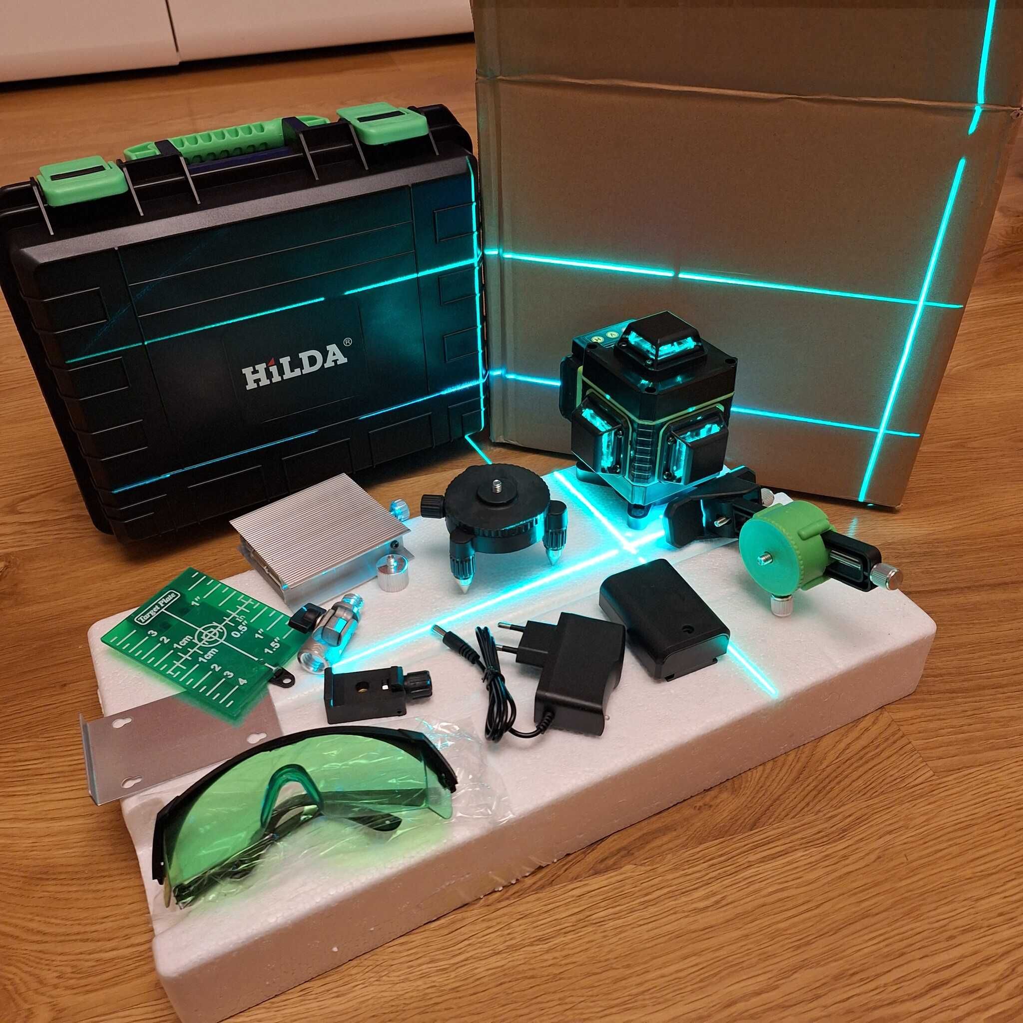 16-LINIOWA POZIOMICA laserowa HILDA 4D+ STATYW laser krzyżowy