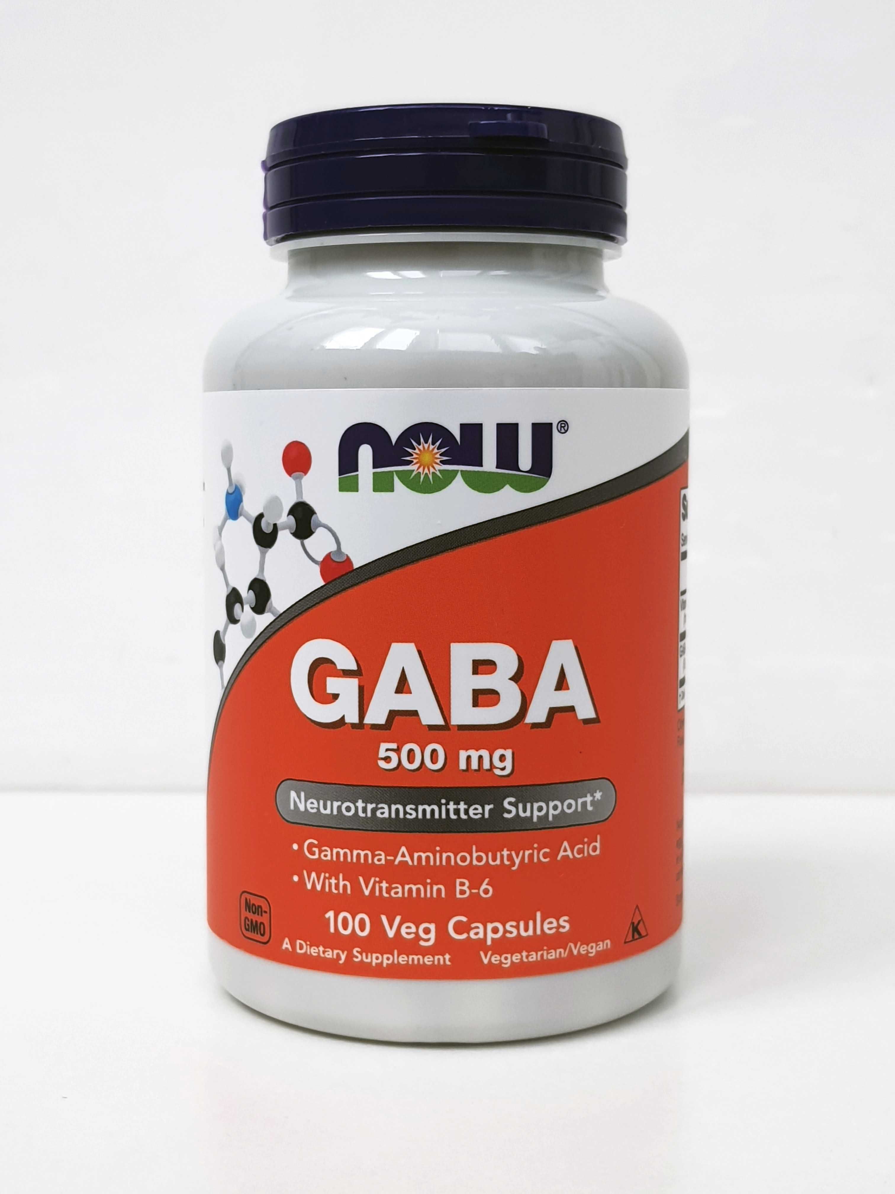ГАМК з вітаміном B-6 Now Foods GABA, 500 мг, 100 капсул