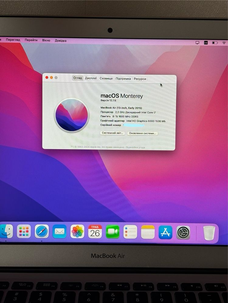 Macbook air 13 8 гб i7