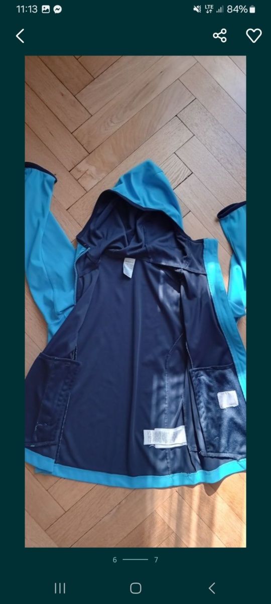 Kurtka softshell z kapturem chłopięca Quechua, rozmiar 133/142