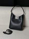 Сумка Balenciaga Soft Hobo Bag Calfskin, aged-silver hardware чорна