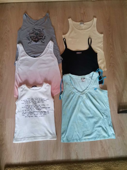 6 sztuk trykotow T-shirtow damskich roz. S bawelna