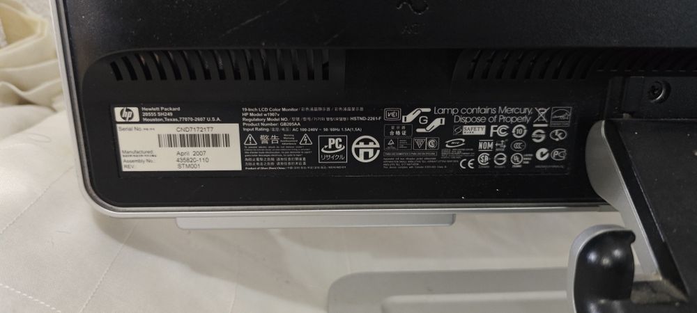 Monitor hp w1907v vga com som integrado