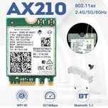 Оригінальні WiFi 6E модулі Intel AX210 (AX210NGW) BT 5.3 PCIe адаптер